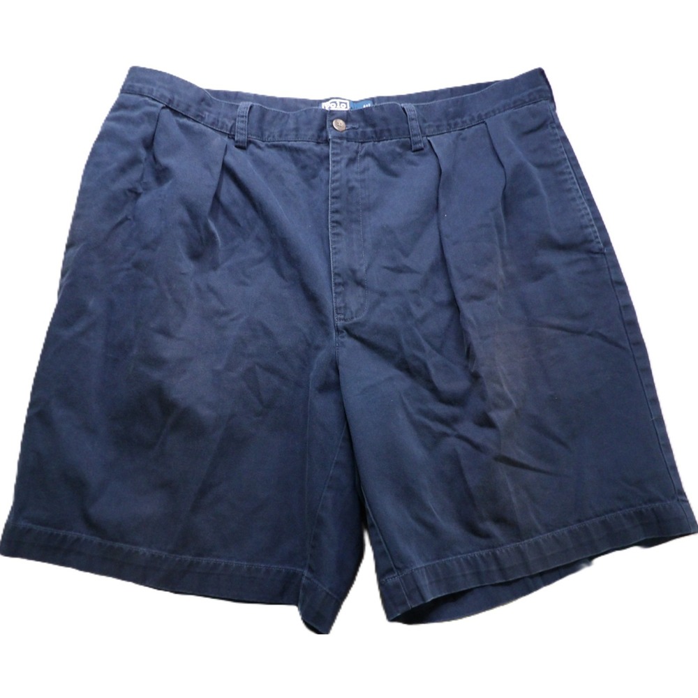 Polo Ralph Lauren Tyler Shorts Men W40 Navy Blue Pleated Chino Cotton Classic